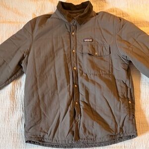 Patagonia insulated workwear jacket corduroy collar snap front fleece